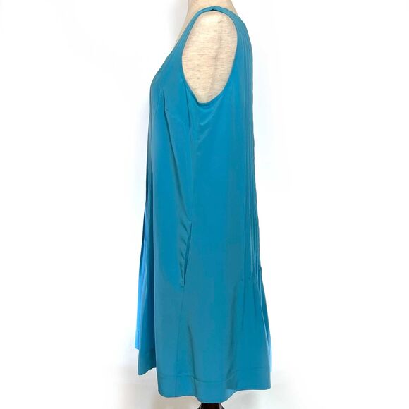 Lauren Ralph Lauren Blue Pleated Shift Dress Women's Size 10 - Picture 3 of 9